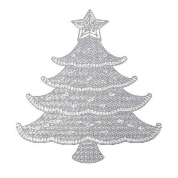 Pompotops Hollowed Out Insulation Mat Solid Polyvinyl Chloride Leather Placemats, Coffee Mats, Kitchen Table Mats,, Easy To Clean Kitchen Table Mats, Xmas