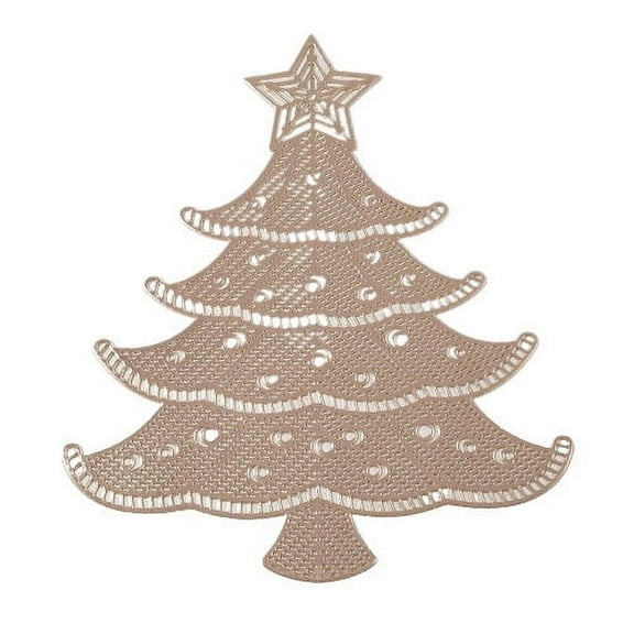 Pompotops Hollowed Out Insulation Mat Solid Polyvinyl Chloride Leather Placemats, Coffee Mats, Kitchen Table Mats,, Easy To Clean Kitchen Table Mats, Xmas