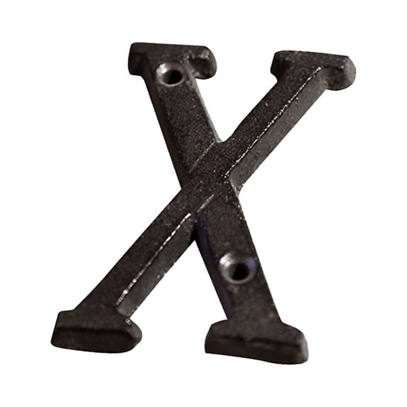 Pompotops Home Decorations, Creative Alloy Wrought Iron Number Letter Creative DIY House Letter, X