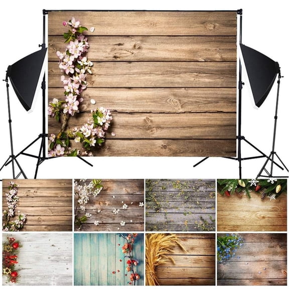 Pompotops Imitation Wood Grain Photography Props 3D Photo Background Cloth Presentation
