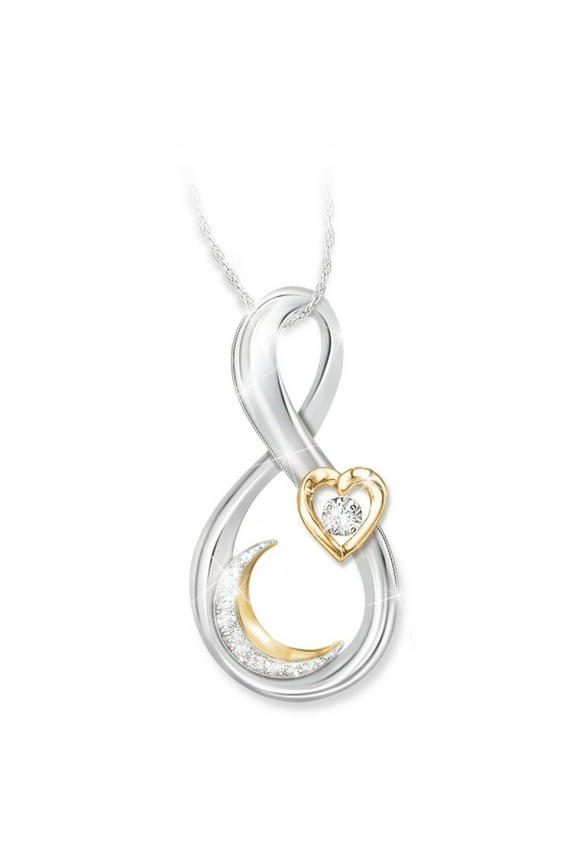 Odeerbi Infinity Love Heart Moon Pendant Necklace Star Moon Heart Necklaces Birthday Anniversary Jewelry Gift for Women