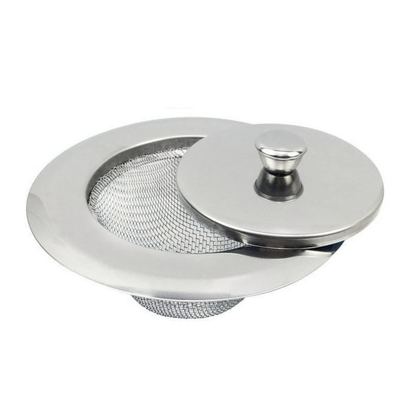 Pompotops Kitchen Sink Strainer With Deodorant Cover - Stainless Steel, Sink Drain Filter, Mesh Metal Dr Ain Strainer