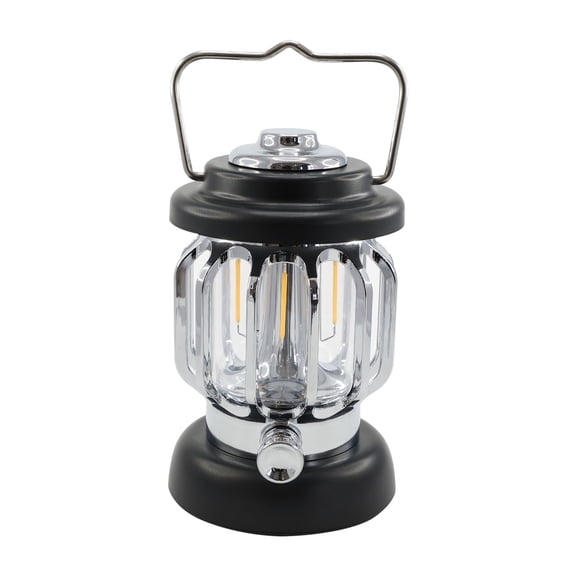 Pompotops LED Camping Lantern Rechargeable Retro Metal Camp Light Waterpoor Outdoor Tent Lantern Portable Hanging Vintage Lamp