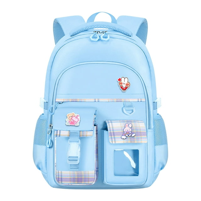 Pompotops Light Blue Travel Backpacks For Girls Large Bookbags For ...