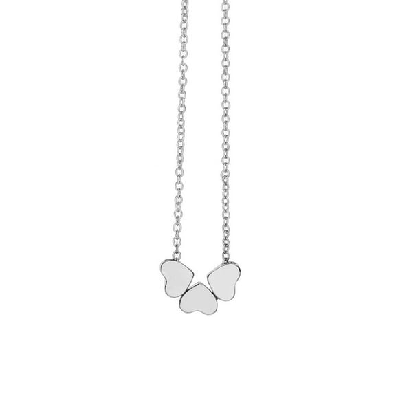 Odeerbi Love Heart Necklace Charm Stainless Steel Three Heart Necklace Birthday Anniversary Jewelry Gift for Women