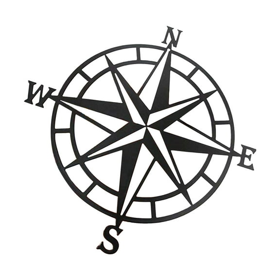 Pompotops METAL WALL ART COMPASS Metal Decor Nautical Compass Wall Decor Wall Hanging