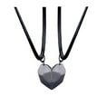 thumbnail image 1 of Pompotops Matching Magnetic Heart Necklace for Couples Two Souls One Heart Pendant Necklace Wishing Stone Birthday Anniversary Jewelry Gift for Friend, 1 of 9