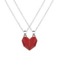 thumbnail image 1 of Pompotops Matching Magnetic Heart Necklace for Couples Two Souls One Heart Pendant Necklace Wishing Stone Birthday Anniversary Jewelry Gift for Friend, 1 of 10