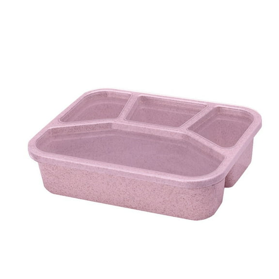 Vikakiooze Meal Prep Containers, Pink Lunch Box Reusable 4-Compartment Plastic Divided Storage Container Boxes