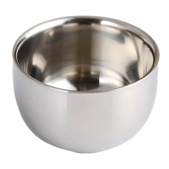 Pompotops Men's Durable Shave Soap Cup Double Layer Stainless Steel Insulation Smooth Mug