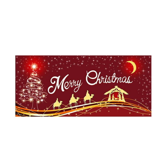 Pompotops Merry Christmas Garage Door Banner Cover Decoration 6x13FT, Wall Murals, Winter, Outdoor, Large Door Decoration For Interior And Exterior Decoration Of Christmas Poster Of Christmas