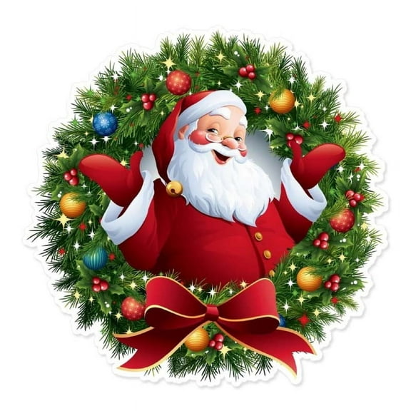 Pompotops Merry Christmas Santa Claus PVC Sticker Wall Sticker Living Room Decoration