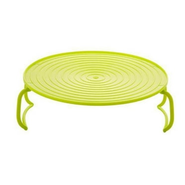 Pompotops Microwave Steamer Rack, Round Plastic Baking Oven Tray, Steamer Shelf, Kitchen Gadgets