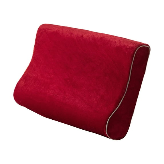 Pompotops Milk Deep Sleep Memory Neck Pillow Core Pillowcase, Soft And Comfortable, Memory Neck Pillow Pillowcase Keeps Warm, Fall And Winter Pillowcase, Red