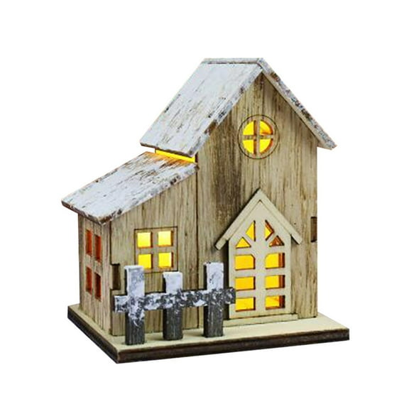 Vikakiooze Mini Cute Christmas Led Lighted Up Village House Gift for Kids, Battery Powered Tabletop Ornaments Decorations
