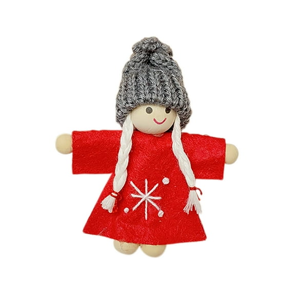 Pompotops Mini Cute Plush Angel Girl Christmas Tree Pendants Ornaments Home Decoration