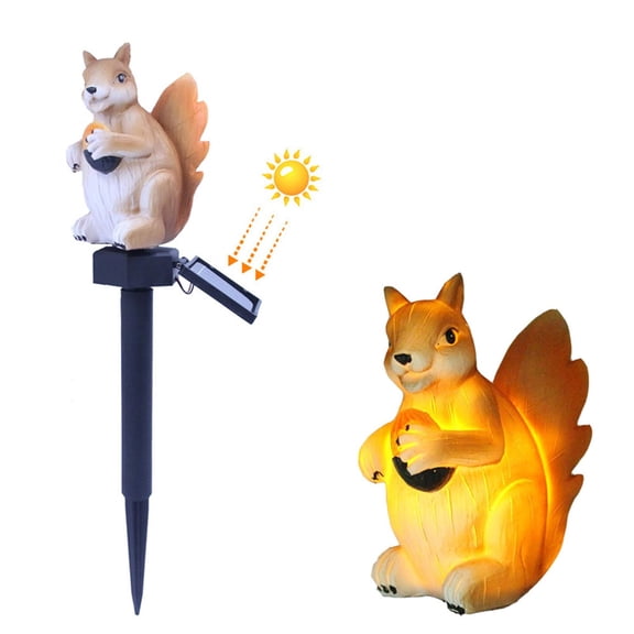 Pompotops New Creative Solar Squirrel Lights, Family Garden Viewing Lights, Outdoor Lighting Decorative Lights, Garden Decorative Lights, Gift for Friends, white