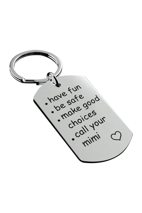 New Driver Keychain Gift, Have Fun Be Safe Make Good Choices And Call Your Mom Stainless Steel Keychain Gift For Daughter Son Graduation Keychain