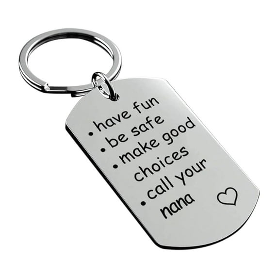 Pompotops New Driver Keychain Gift, Have Fun Be Safe Make Good Choices And Call Your Mom Stainless Steel Keychain Gift For Daughter Son Graduation Keychain