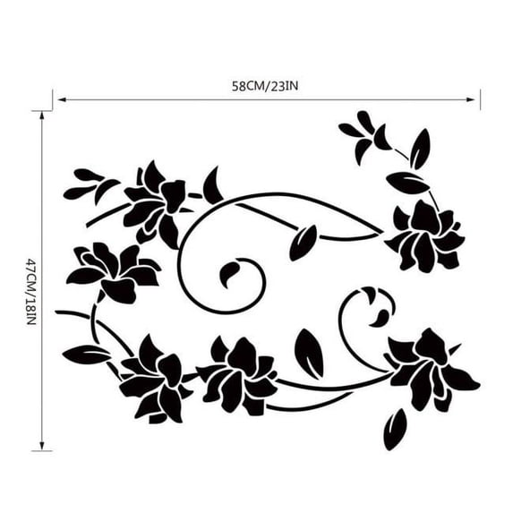 Pompotops New Wall Sticker Flower Vine Decals Black Mural Removable Vinyl Art Home Decor
