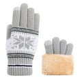 thumbnail image 1 of Pompotops Outdoor Winter Gloves for Men Women With Fleece Lining Touchscreen Warm Stretched Thick Knitted Gloves Wool Gloves Thermal Gloves for Running Driving Hiking, GrayClearance, 1 of 4