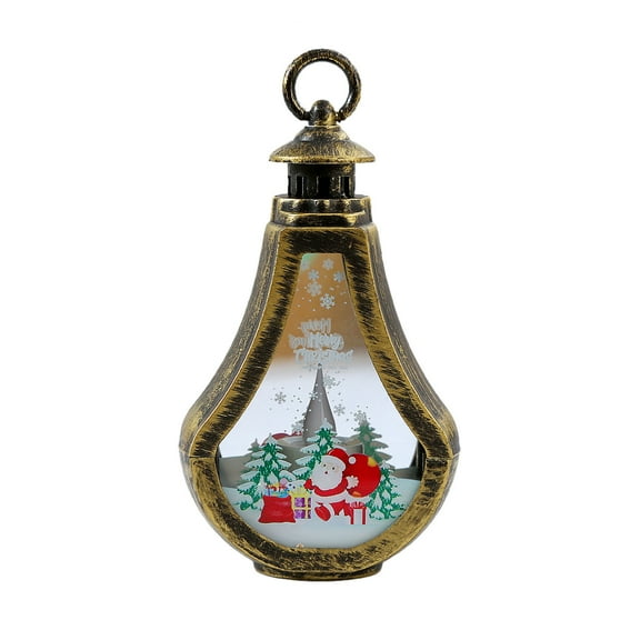 Pompotops Personalized Christmas Tabletop Vintage Lantern, Retro Wind Lights Decorations, Shop Window Decorations, Children's Christmas Small Gifts, Scene Decorations, Props