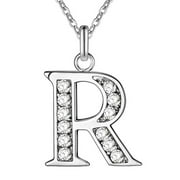 Pompotops Personalized Initial Necklace Zircon Diamond 26 Letters Necklace Birthday Anniversary Jewelry Gift for Boyfriend Girlfriend