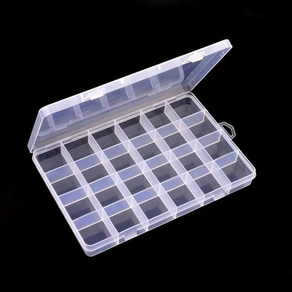 Pompotops Plastic 24-Slot Jewelry Storage Box Case Craft Organizer Bead