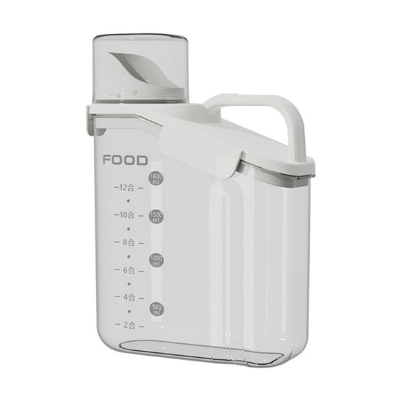 Pompotops Plastic Airtight Rice Storage Bin Cereal Dispenser Storage Box Kitchen Food Grain Rice Container, 2000ML Clear Food Storage Box with Pouring Spout