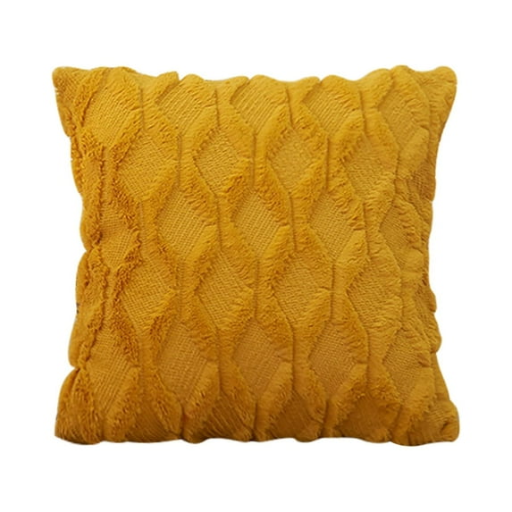 Pompotops Plush Pillow Cover Deluxe Decorative Plush Pillow Case Cushion Shell for Sofa