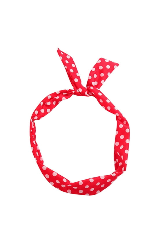 Polka Dot Headbands for Girls and Women Retro Bandana Wire Headband Vintage Print Paisley Rockabilly Wired Hairband