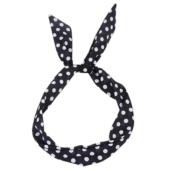 Odeerbi Polka Dot Headbands for Girls and Women Retro Bandana Wire Headband Vintage Print Paisley Rockabilly Wired Hairband