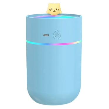 Pompotops Portable Desk Humidifier, Mini Cool Mist Humidifier, Humidifier For Home Bedroom Office, Plants, Colorful Night FunctionBlue