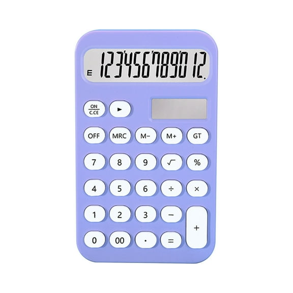 Pompotops Portable Desktop Calculator, Large Screen 12 Digit Calculator, Portable Office Computer For Students, High Appearance, Cute Student Calculator, Super Long Standby Time With Solar Charging