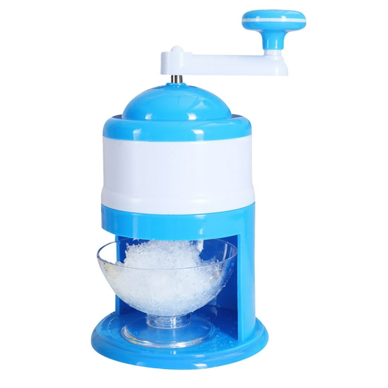 Pompotops Portable Hand Crank Manual Ice Shaver Crusher Shredding Snow  Maker Machine Home and Commercial Ice Crushers (Blue) 