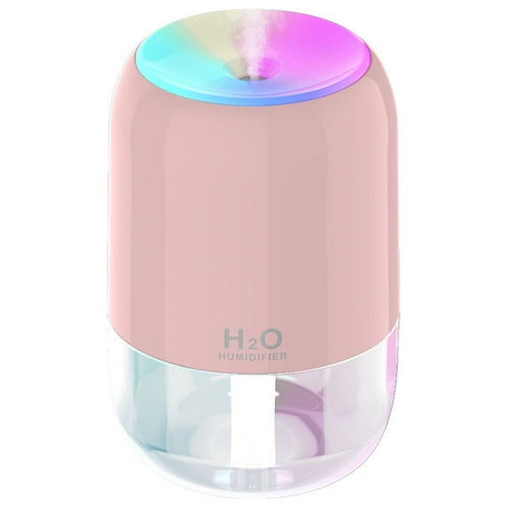 Pompotops Portable Mini Humidifier for Bedroom, Heavy Mist Humidifier USB Portable Aromatherapy Machine Car Home Desktop Colorful Night Light Humidifier