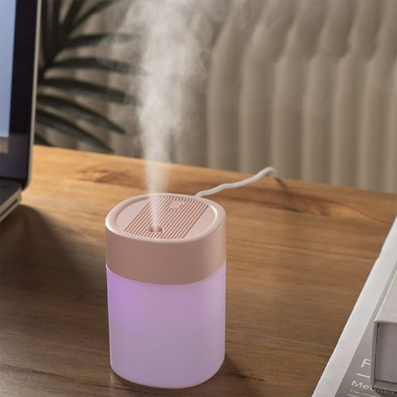 Vikakiooze Portable Mini Usb Humidifier With Light, 200 Ml Quiet Cool Mist Humidifier for Bedroom And Office, Plants, Easy to Clean, Home Supplies