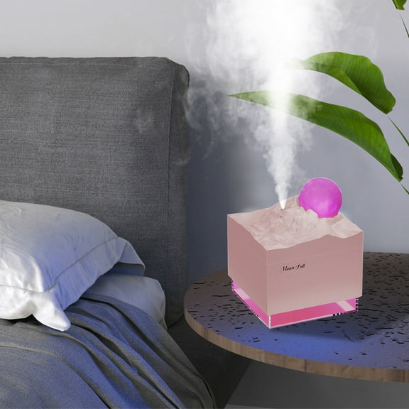 Pompotops Portable Mini USB Humidifier with Light, 300 ML Quiet Cool Mist Humidifier For Bedroom And Office, Plants, Easy To Clean, Home Supplies
