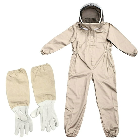 Pompotops New Professional Cotton Full Body Beekeeping Bee Keeping Suit with Hood