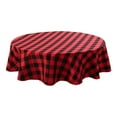 thumbnail image 1 of Pompotops Red And Black Plaid Christmas Round Tablecloth Christmas Table Decoration, Christmas Kitchen Table Cover for Home, Dinner, Party, 1 of 3