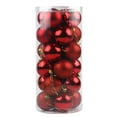 thumbnail image 1 of Pompotops Red Plastic Christmas Ball Ornaments Decorative, 24Pcs Christmas Balls Baubles Party Tree Decorations Hanging Ornament Decor, 1 of 1