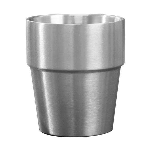 Pompotops Reusable Stainless Steel Double-layer Beer Mug Hot Pot Tableware Barbecue Anti-scald Tea Cup for Home Party Bar Camping