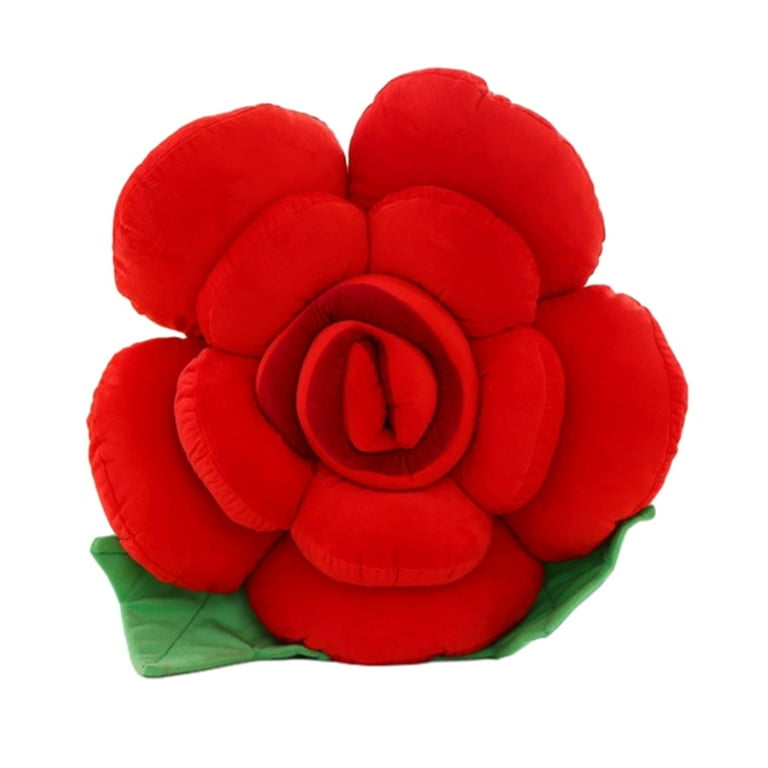Vikakiooze Rose Shaped Throw Pillow, Flower Plush Rose