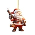 thumbnail image 1 of Pompotops Santa Christmas Tree Ornaments Decoration, 1PCS Plastic Santa Car Pendant, Hanging Santa Pendant, Christmas Tree Mobile Phone Car Bag Double-sided Decoration Tool, 1 of 4