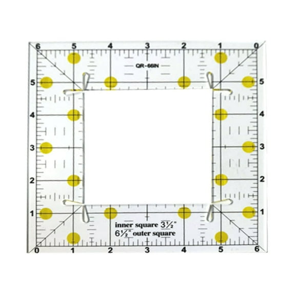 Pompotops School Supplies 6.5*6.5 Inch Acrylic Square Quilting Drawing Patchwork Ruler for DIY Sewing Tailor Tools