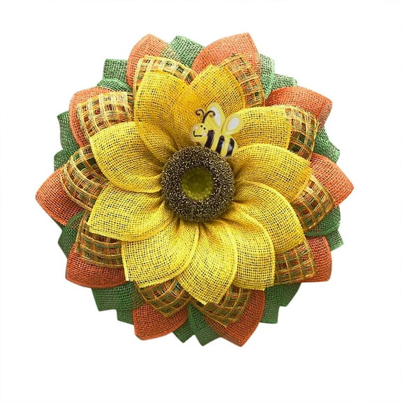 Pompotops Simulation Leaf Bee SunflowerWreath Artificial Garland Hanging Pendants Wedding
