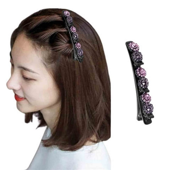 Pompotops Sparkling Crystal Stone Hair Clips for Women Girls Hair Barrettes with 3 Small Clips 6 Rhinestone Clip Hair Accessories