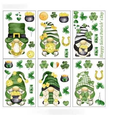 Pompotops St. Patrick's Day Decorations Atrick's Day Stickers Roll Glitter Paper Decals 3 Colors Green Sparkly Adhesive Sticker For Envelope Journal Decor Party Supplies, On Clearance