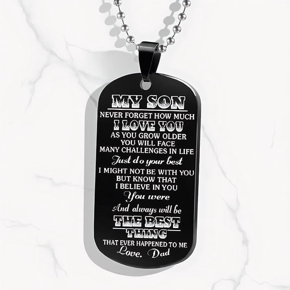 Odeerbi Stainless Steel Lettering Necklace My Son I Love You Necklace Birthday Anniversary Jewelry Gift for Son
