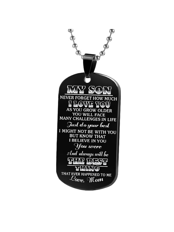 Odeerbi Stainless Steel Lettering Necklace My Son I Love You Necklace Birthday Anniversary Jewelry Gift for Son